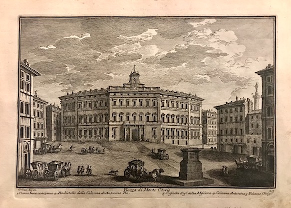 Vasi Giuseppe (1710-1782) Piazza di Monte Citorio 1773 Roma 